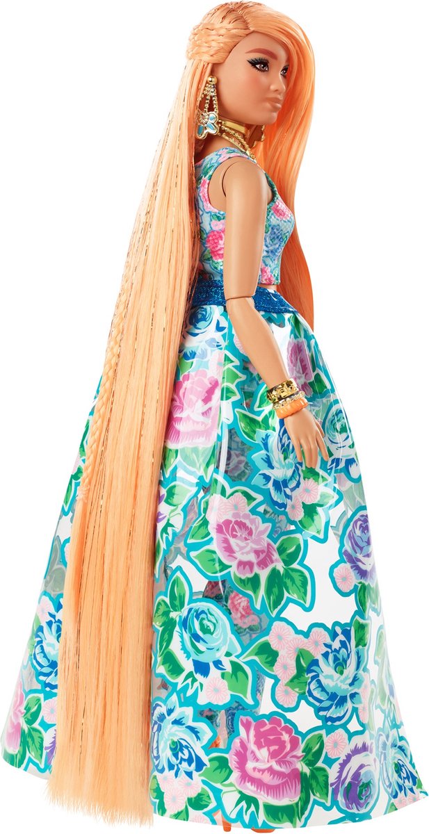 Extra Fancy Barbiepop - Blond - Gebloemde set