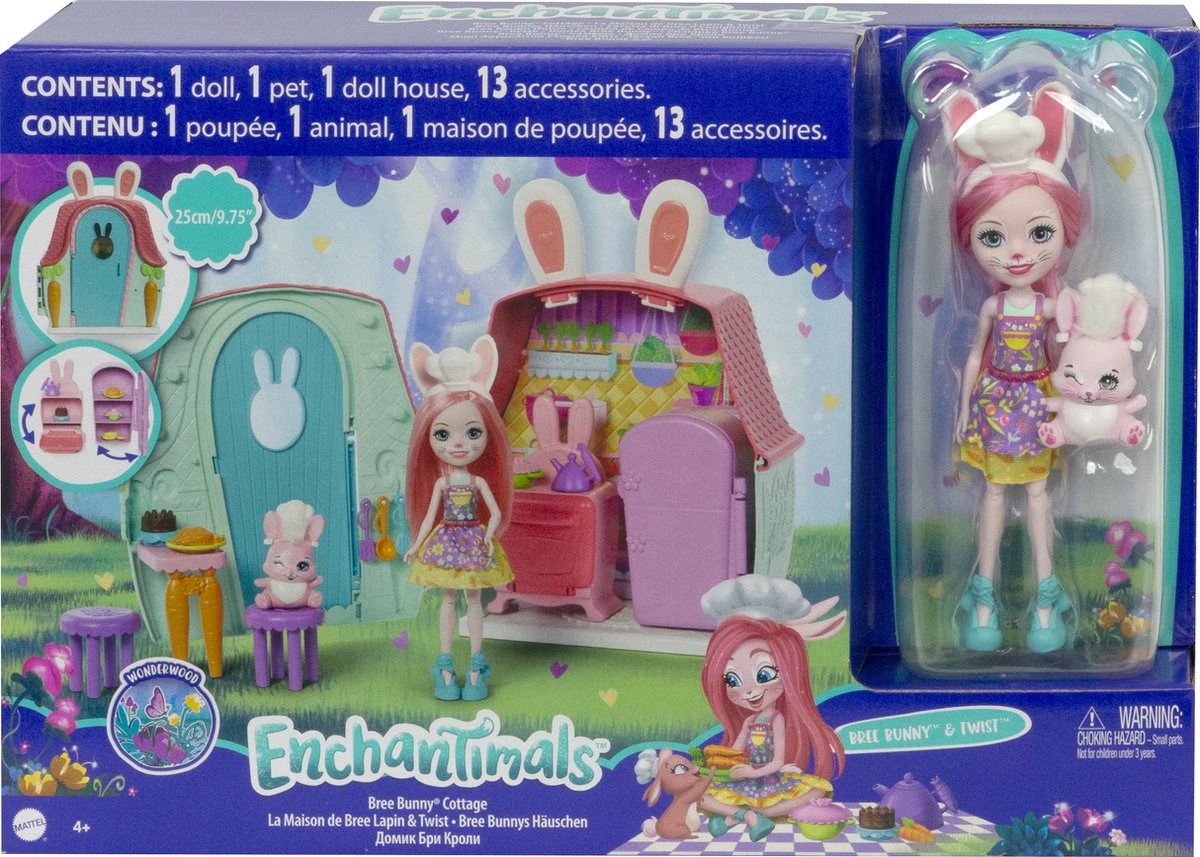 Enchantimals Speelset Bree Bunny Meisjes 15,2 Cm Roze 18-delig