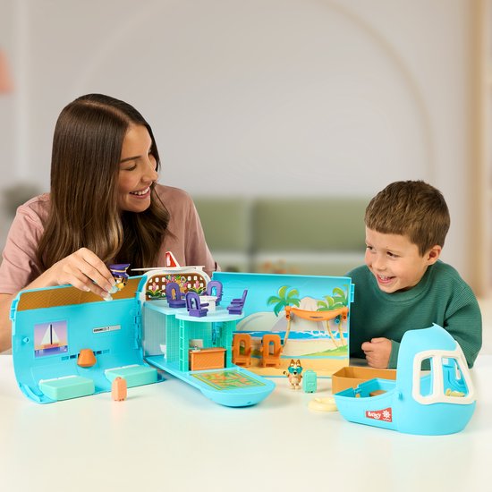 BLUEY - 3 in 1 Transformerend Vliegtuig Speelset - Incl. Bluey en Bingo speelfiguren