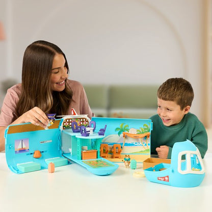 BLUEY - 3 in 1 Transformerend Vliegtuig Speelset - Incl. Bluey en Bingo speelfiguren