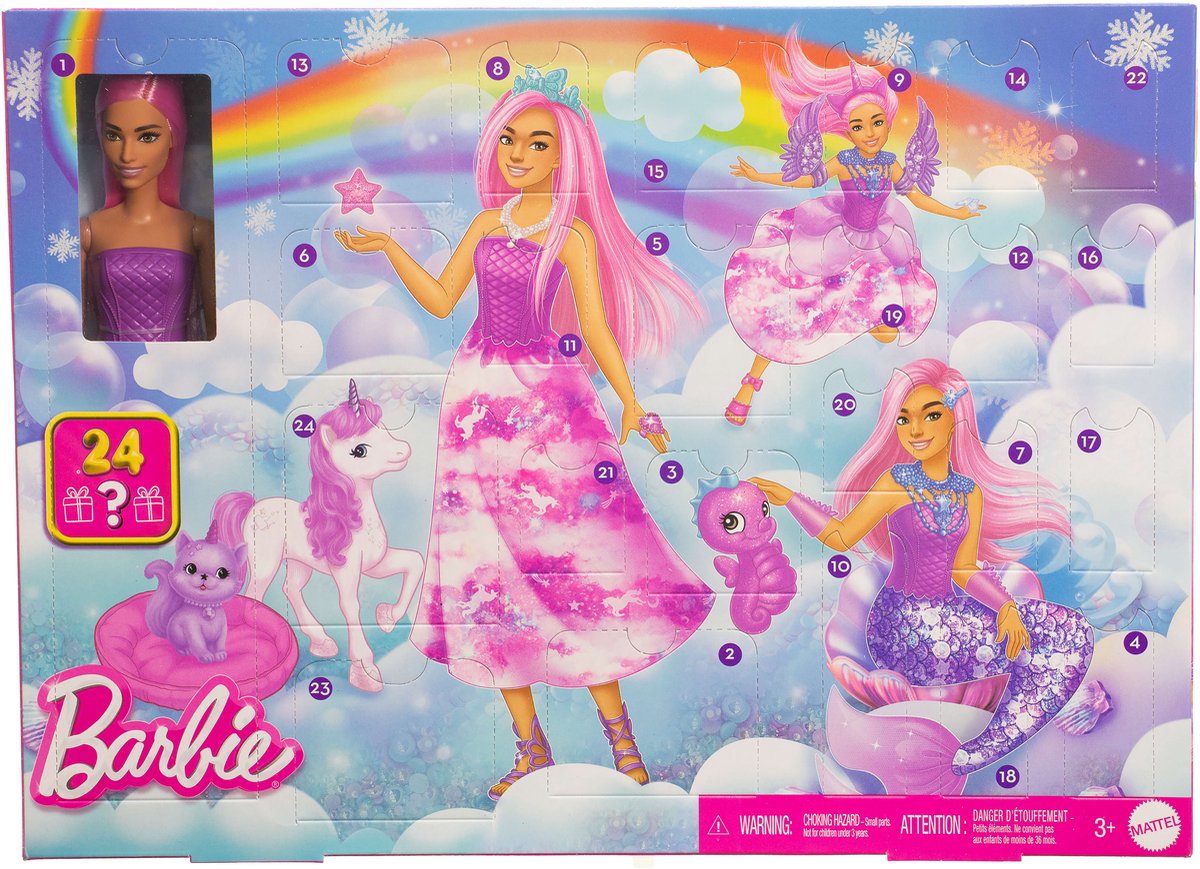 Barbie Adventskalendar met modepop en 24 verrassende accessoires