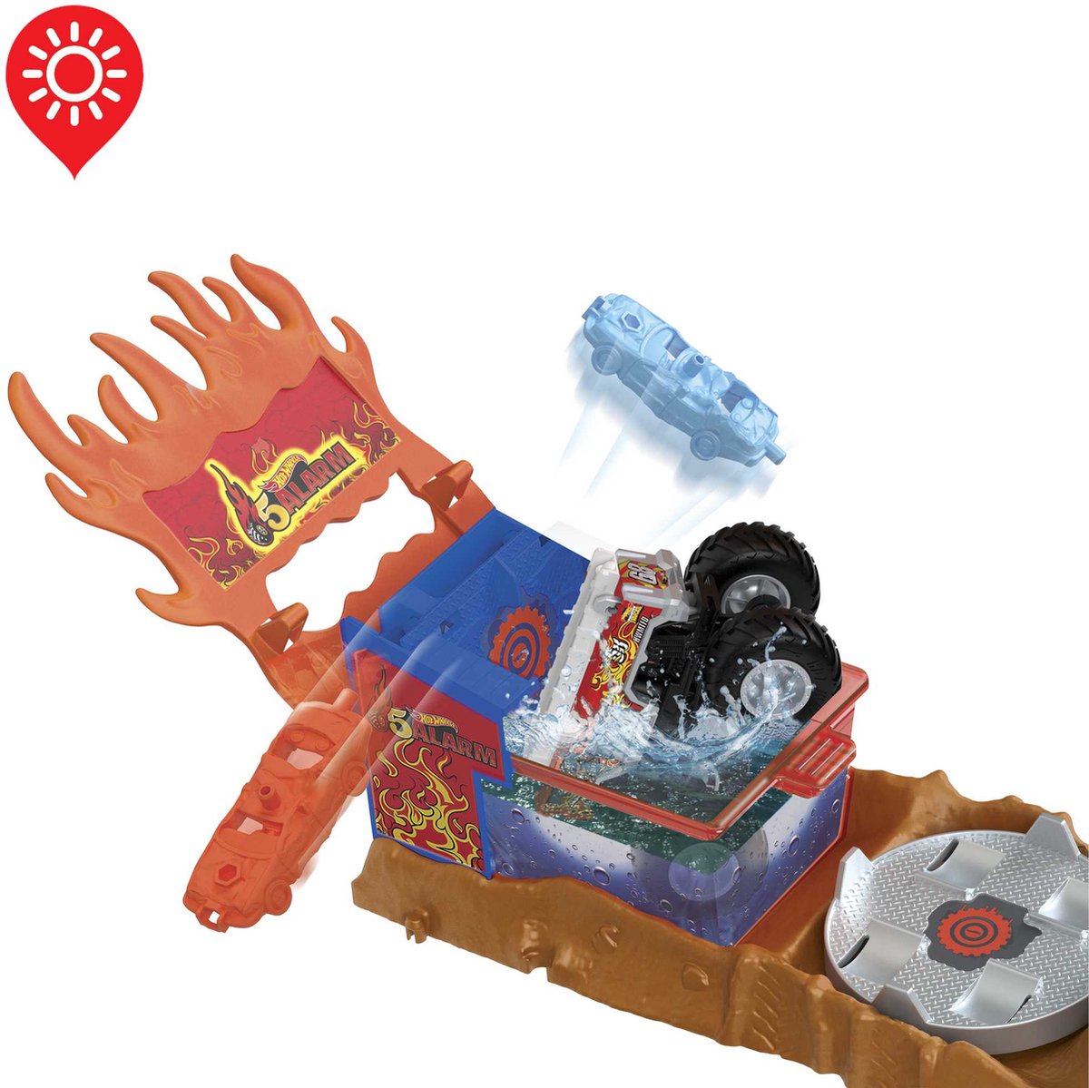 Hot Wheels - Monstertrucks Arenabeukers Color Shifters 5 Alarm Redding - Speelset