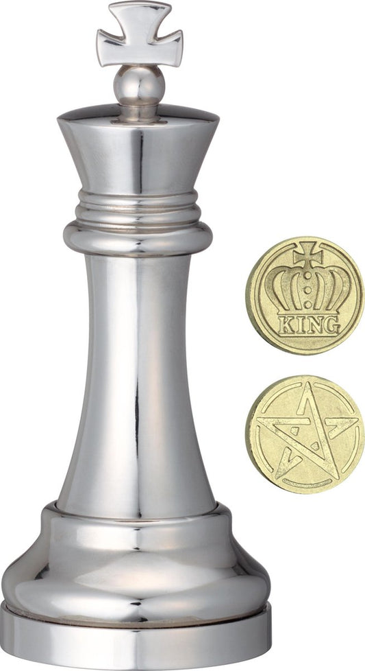 Cast Chess Puzzle - King - Silver