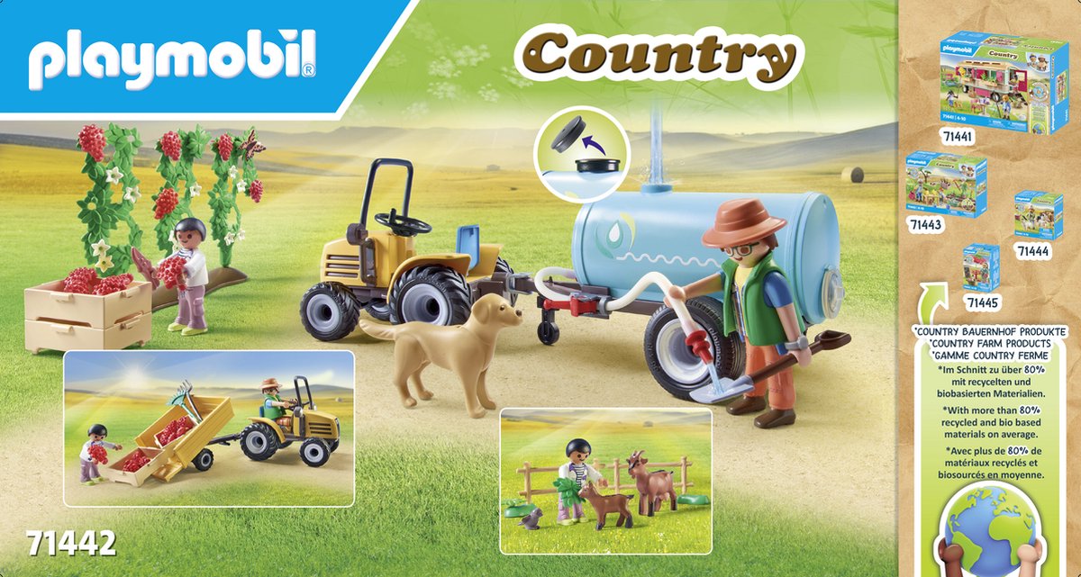 Country Tractor met aanhanger en watertank - 71442