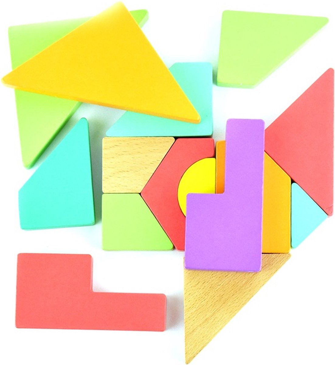 Rainbow wooden Blokken set 36 delig