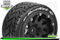 Louise RC - MFT - ST-ROCKET - 1-10 Monster Truck Bandenset - Gemonteerd - Sport - 2.8 Bead-Lock Velgen Zwart - 1/2-Offset - Zeskant 14mm - L-T3311SBM