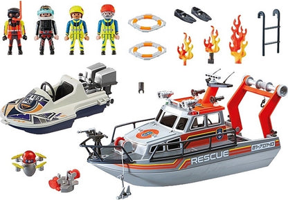 PLAYMOBIL City Action Redding op zee: brandbestrijdingsmissie met reddingskruiser - 70140