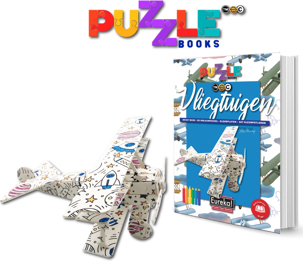 Eureka 3D Puzzle Books Kleur- en Puzzelboek - Vliegtuigen