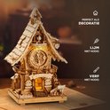 Robotime, 3D Houten Puzzel, Cuckoo Clock (Wood colour), LC901, 21x17x34 cm