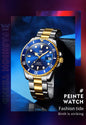 DRX OLEVS Heren Horloge Automaat Waterdicht Mechanisch Horloge Goud-Blauw Night Glow Luxe Volautomatische Horloge