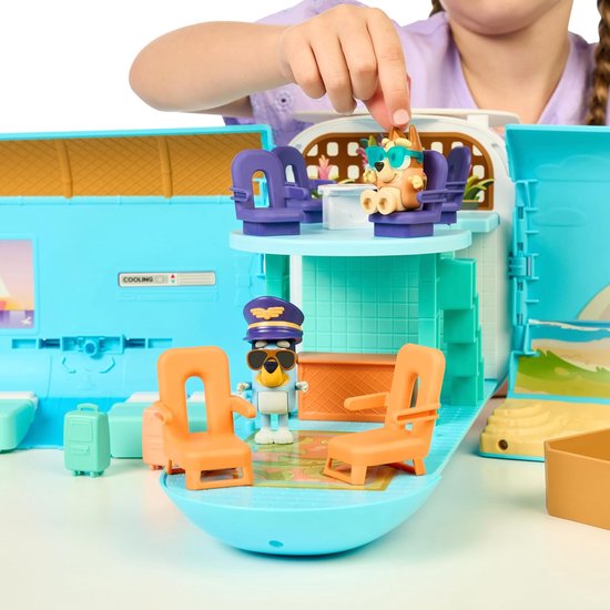 BLUEY - 3 in 1 Transformerend Vliegtuig Speelset - Incl. Bluey en Bingo speelfiguren