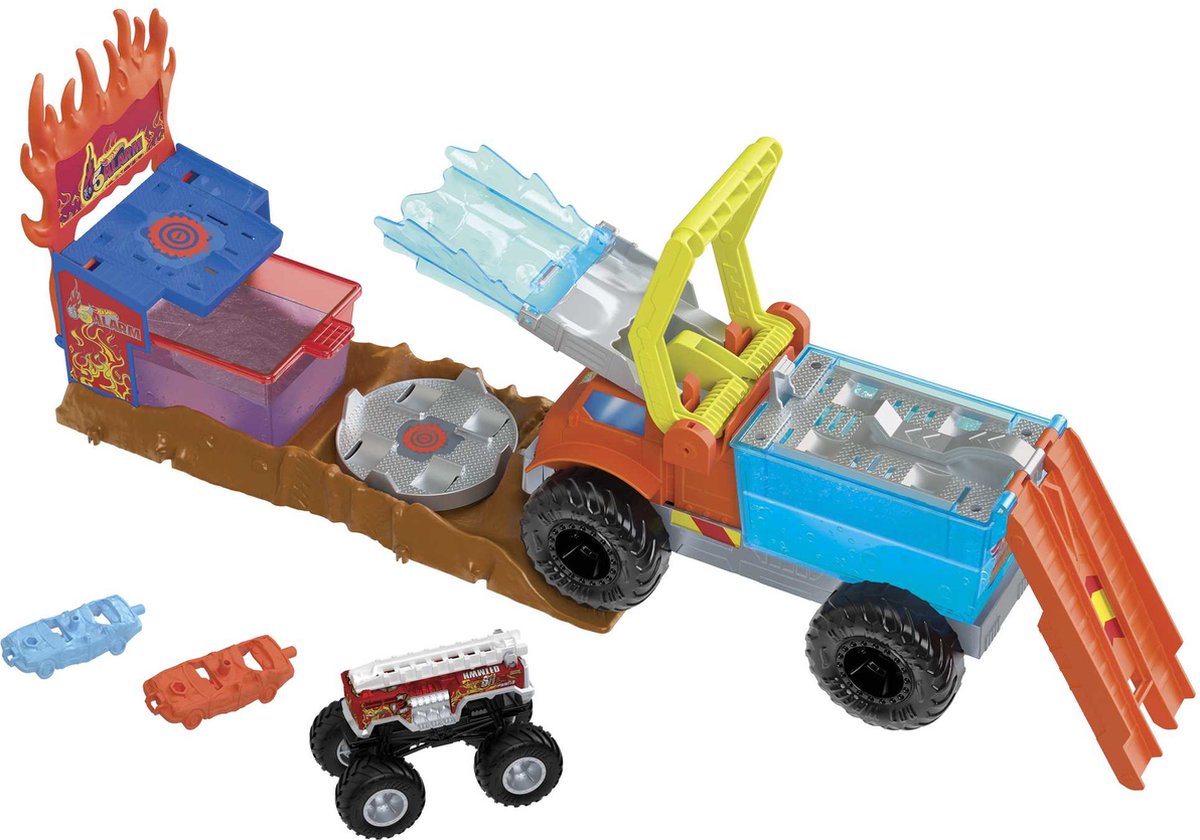 Hot Wheels - Monstertrucks Arenabeukers Color Shifters 5 Alarm Redding - Speelset