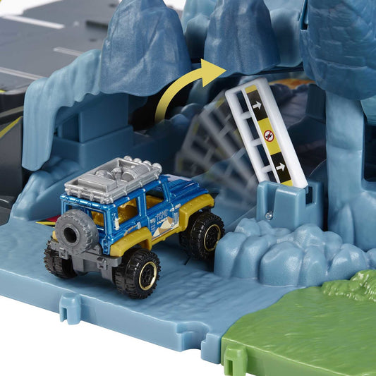 Mattel Matchbox Onderzoekscentrum - Speelgoedauto met vulkaan en licht & geluid