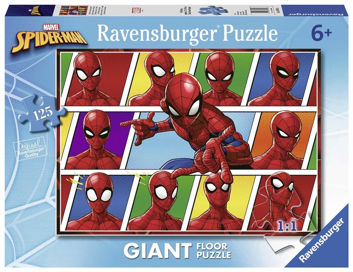 Ravensburger, Reusachtige 125-delige vloerpuzzel Spider-man met superheldenthema, Veelkleurig