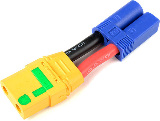 Revtec - Power adapterkabel - EC-5 connector man. <=> XT-90 AS Anti-Spark connector vrouw. - 10AWG Siliconen-kabel - 1 st