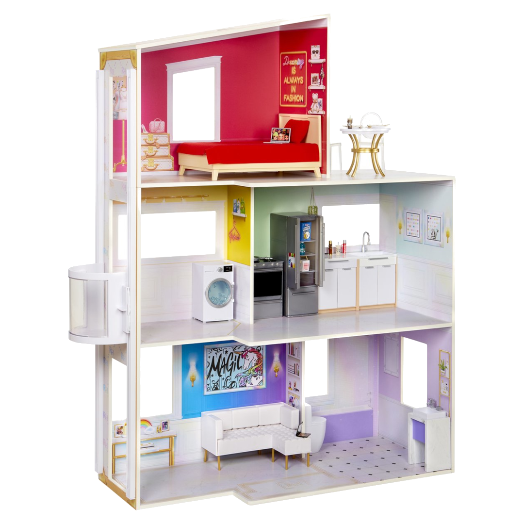 Rainbow High Huis - Houten poppenhuis met dakterras