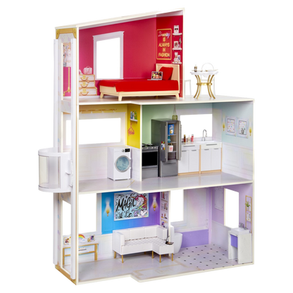 Rainbow High Huis - Houten poppenhuis met dakterras