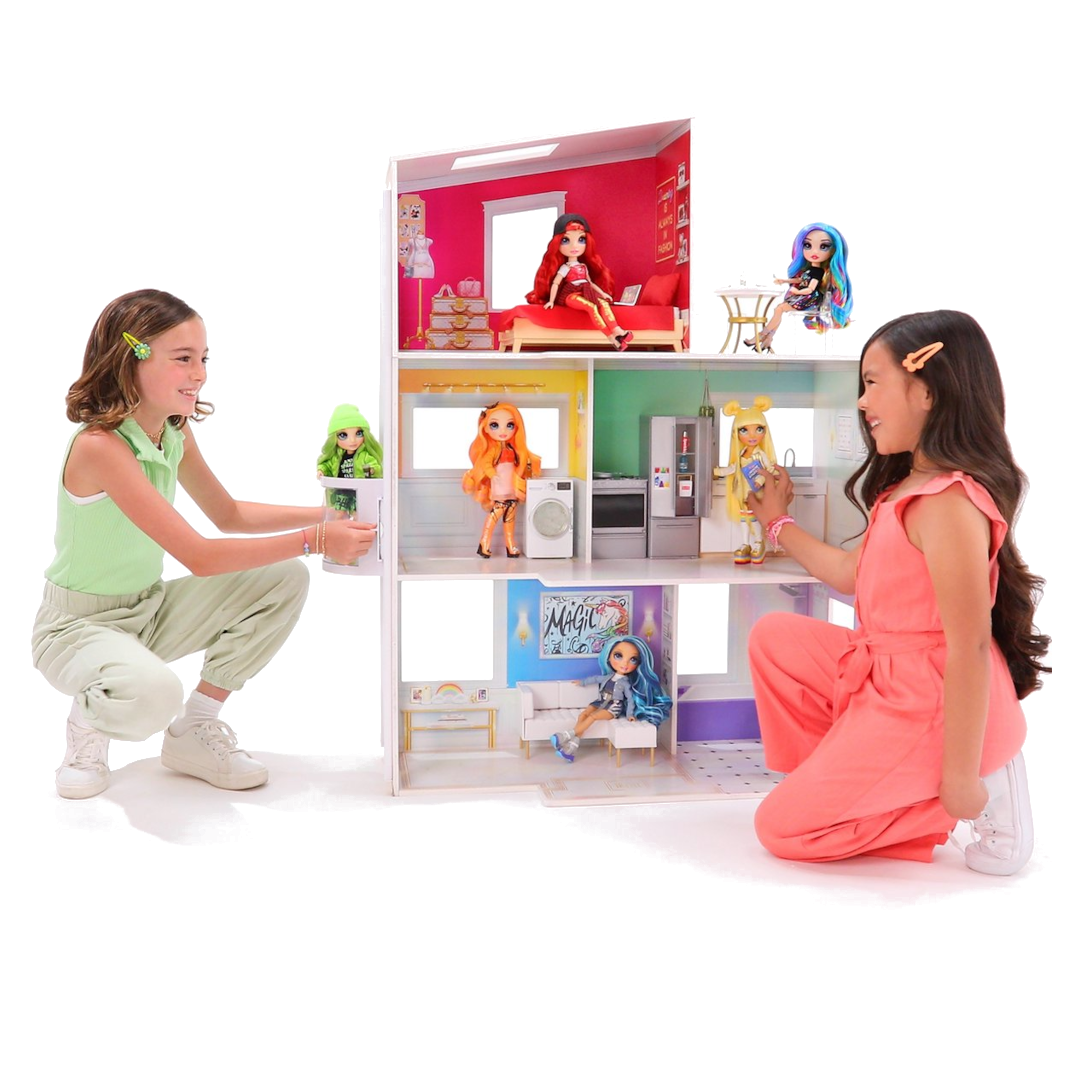 Rainbow High Huis - Houten poppenhuis met dakterras