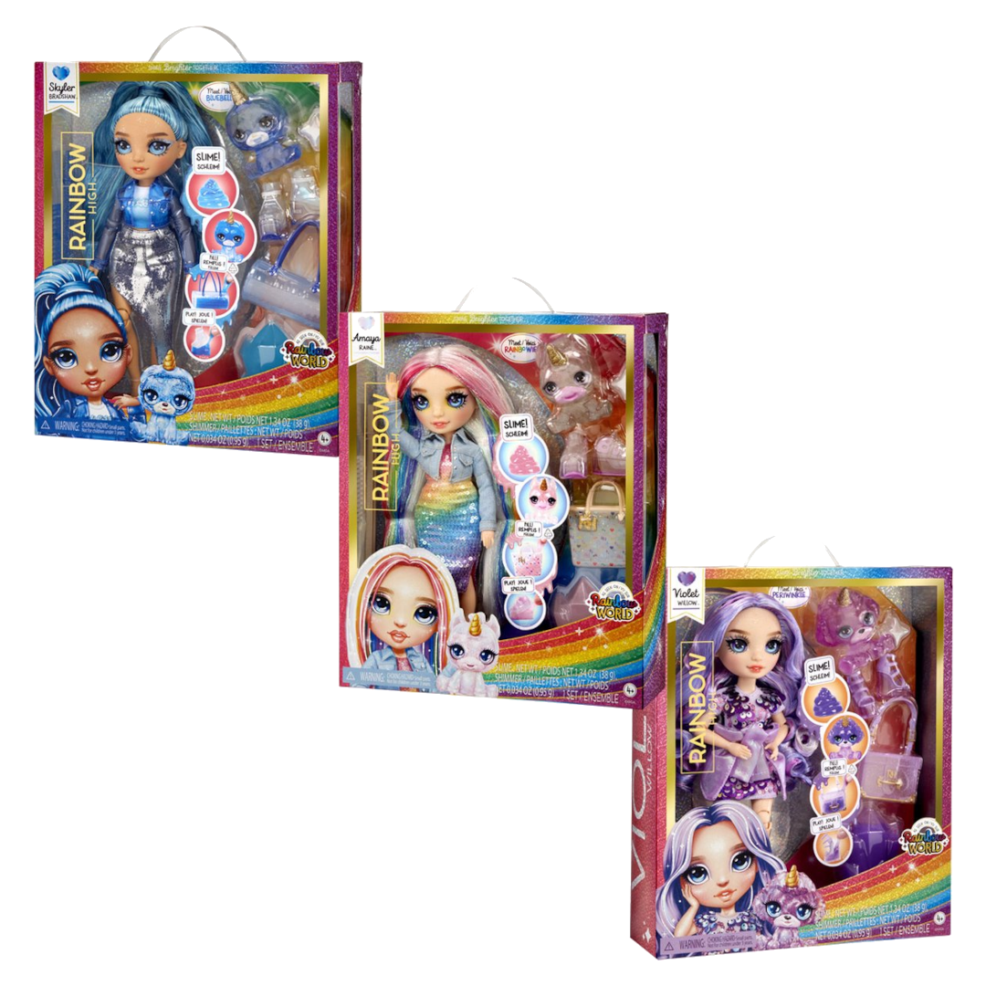Rainbow High Klassieke Modepop Met slijmset en diertje - 1 pop