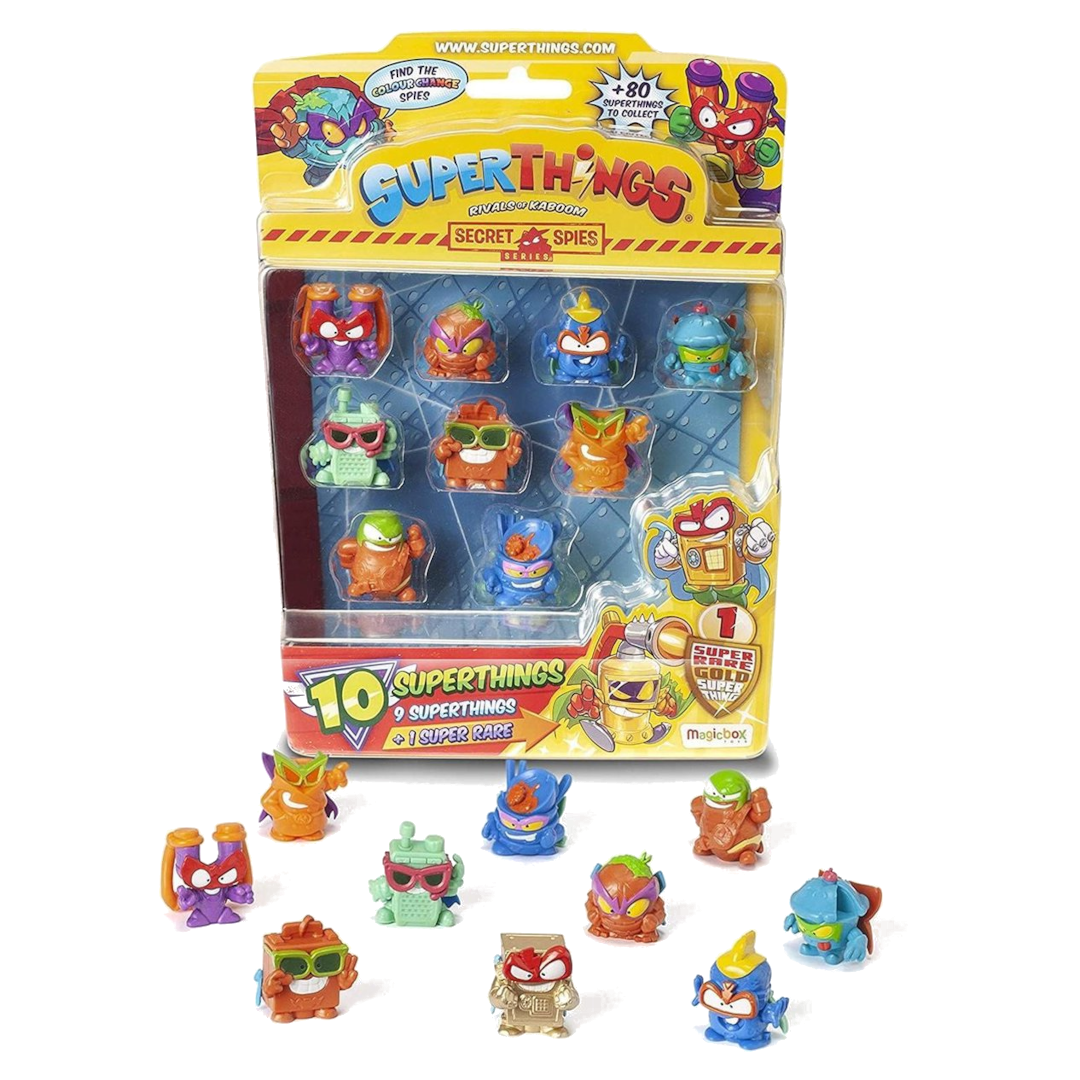 Secret Spies Blister met 10 figuren, inclusief een gouden Super Rare Magic Box-figuur