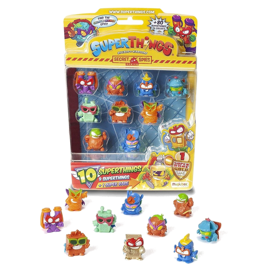 Secret Spies Blister met 10 figuren, inclusief een gouden Super Rare Magic Box-figuur