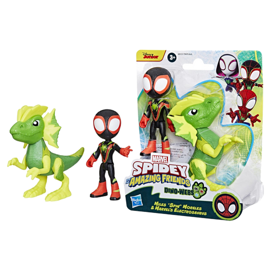 Spidey and His Amazing Friends - Dino-Webs Miles Morales en Electrosaurus