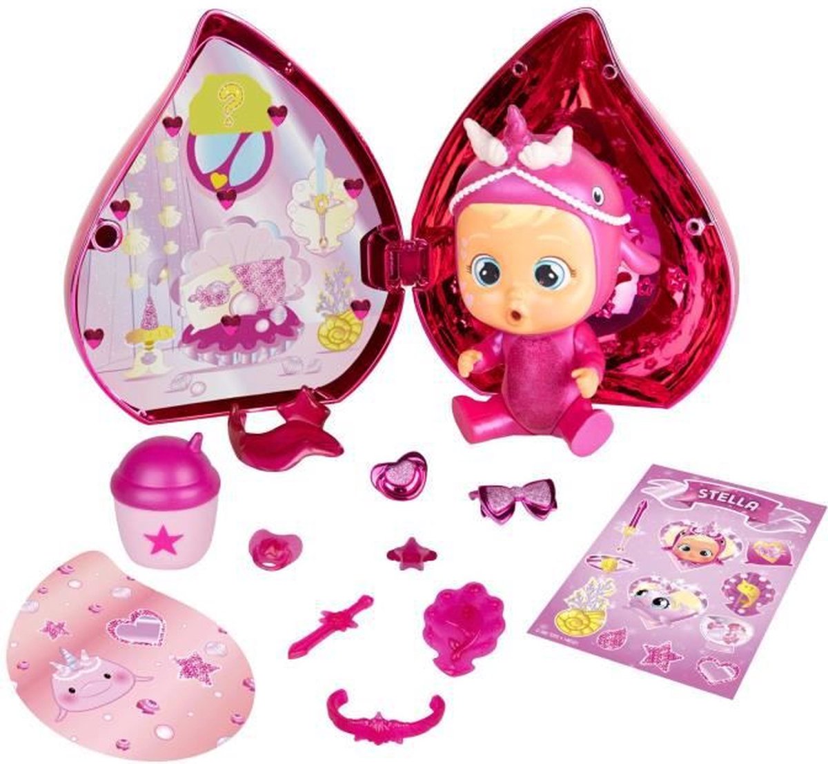 Imc Toys, Cry Babies Magic Tears Roze Editie met Mini Pop en Accessoires, Veelkleurig
