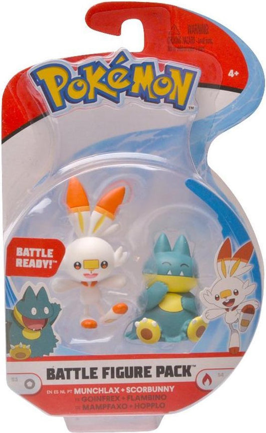 Pokemon: Battle Figure Pack - Munchlax vs. Scorbunny