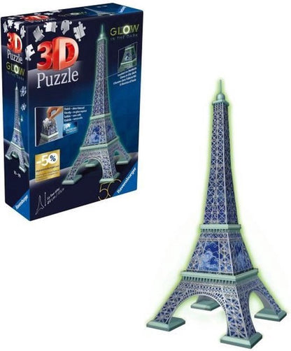 Ravensburger 3D Puzzel Eiffeltoren Glow in the dark - 216 stukjes