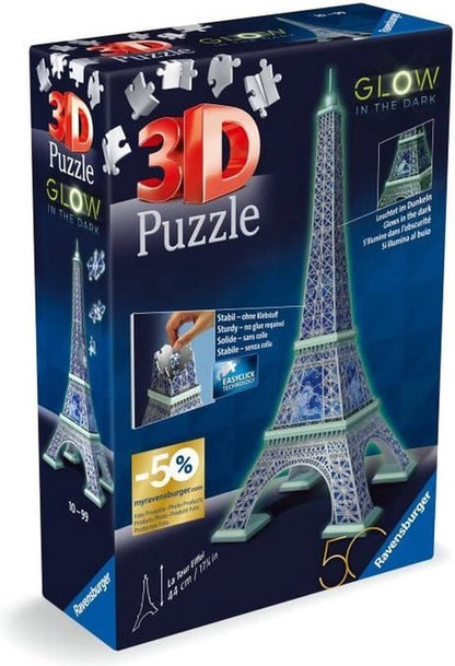 Ravensburger 3D Puzzel Eiffeltoren Glow in the dark - 216 stukjes