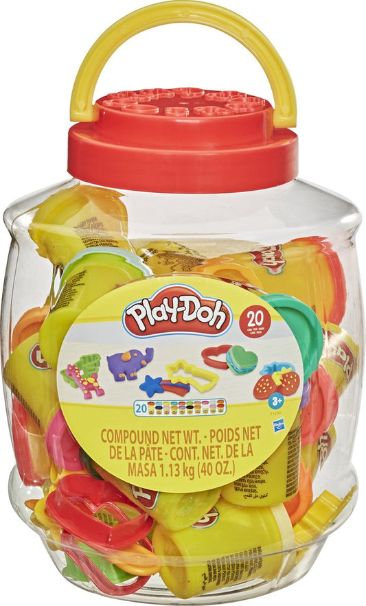 Play-Doh Bucket of Fun - Boetseerklei - 14 gereedschappen - 20 potjes klei