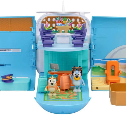 BLUEY - 3 in 1 Transformerend Vliegtuig Speelset - Incl. Bluey en Bingo speelfiguren