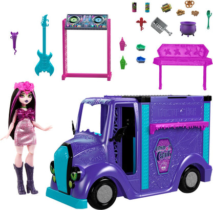 Mattel Monster High Koncertowy Food + Lalka Zestaw Hxh83 Vrachtwagen Roze