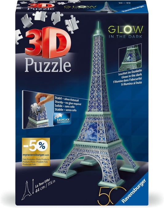Ravensburger 3D Puzzel Eiffeltoren Glow in the dark - 216 stukjes