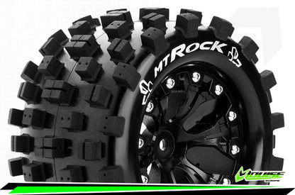 Louise RC - MT-ROCK - 1-10 Monster Truck Bandenset - Gemonteerd - Sport - Velgen 2.8 Zwart - 0-Offset - 12mm - L-T3275SB