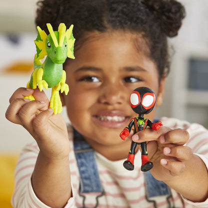 Marvel Spidey and His Amazing Friends - Dino-Webs Miles Morales en Electrosaurus - Actiefiguur - 10 cm