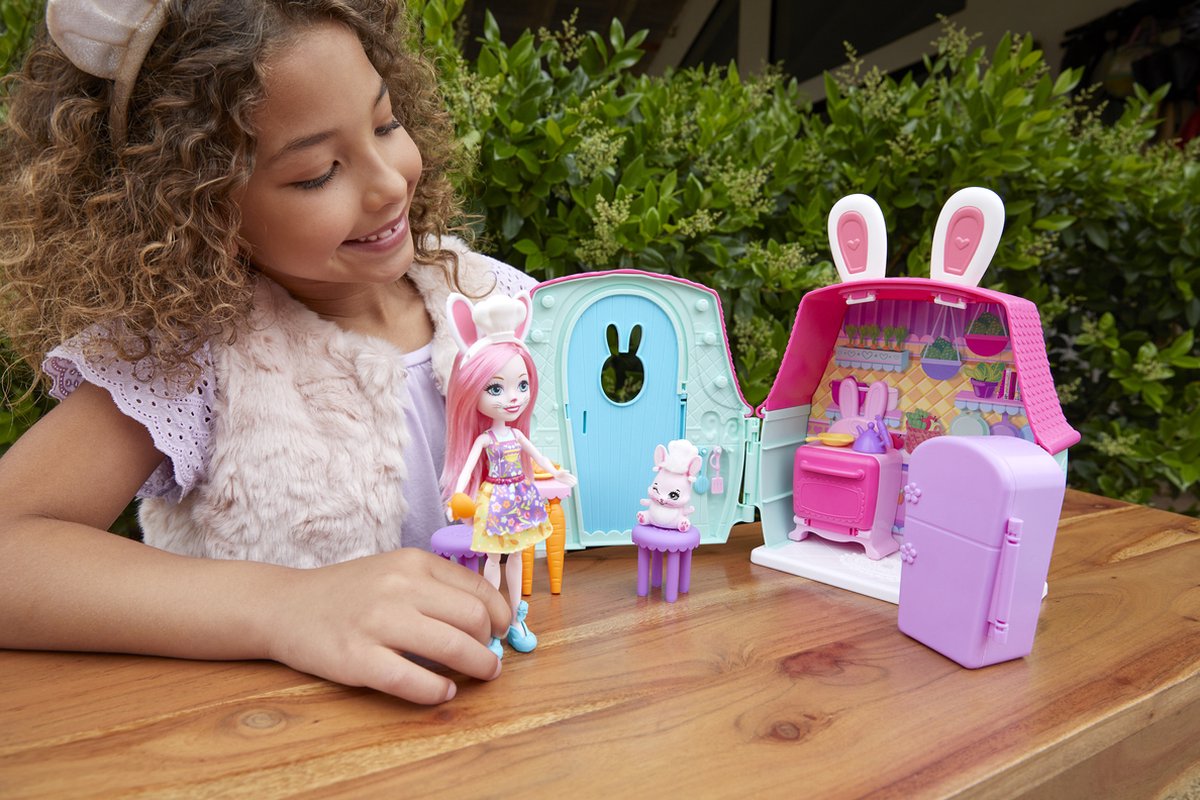 Enchantimals Speelset Bree Bunny Meisjes 15,2 Cm Roze 18-delig