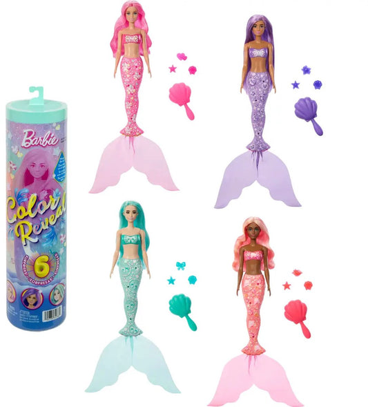 Barbie Color Reveal Zeemeerminserie - Pop en Accessoires met 6 Verrassingen