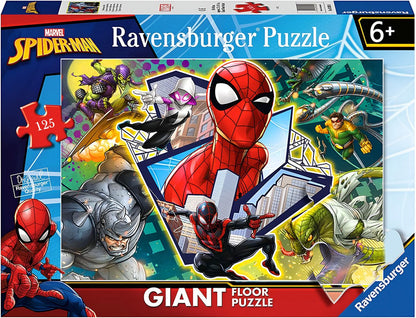 Ravensburger, Reusachtige 125-delige vloerpuzzel Spider-man met superheldenthema, Veelkleurig