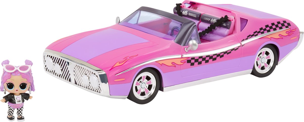 L.O.L. Surprise City Cruiser Auto - Roze/paarse cabrio - Met exclusieve minipop - Met modepop