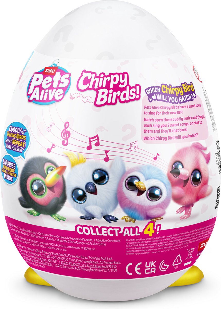 Pets Alive Chirpy Birds Fluitend Knuffel Vogeltje - Serie 1 - 1 Verrassingsitem