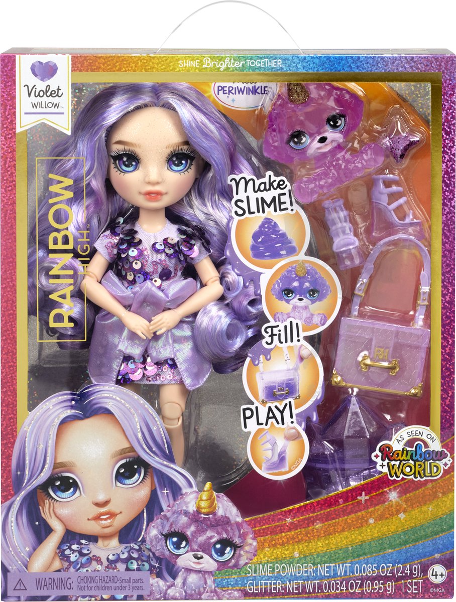 Rainbow High Klassieke Modepop - Verrassingsitem - Met slijmset en diertje