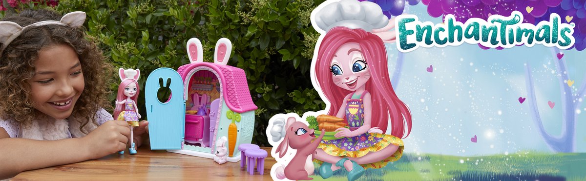 Enchantimals Speelset Bree Bunny Meisjes 15,2 Cm Roze 18-delig