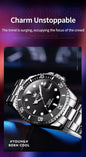 DRX OLEVS Heren Horloge Automaat Waterdicht Mechanisch Horloge RVS Zilver-Zwart Night Glow Luxe Volautomatische Horloge