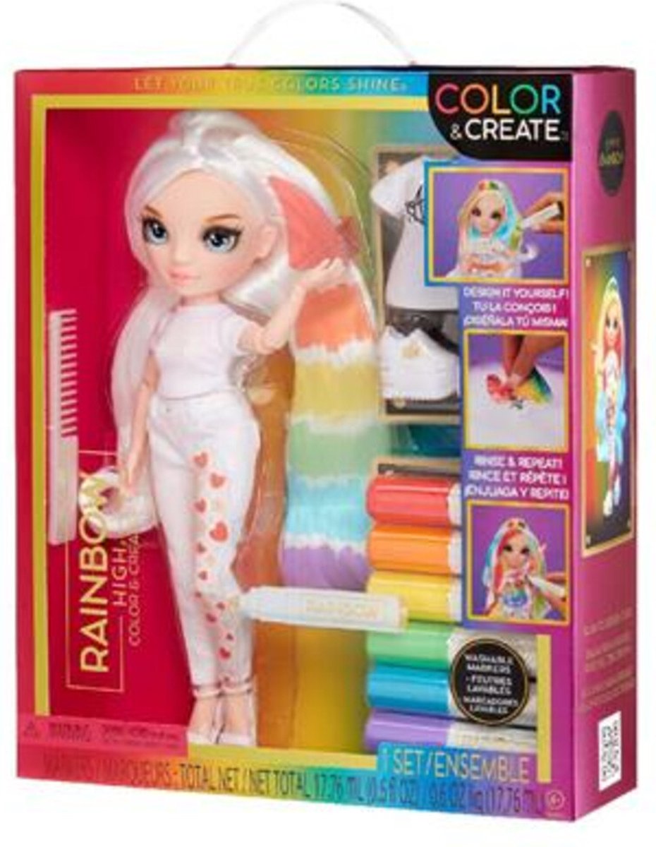 Rainbow High Color & Create - Blauwe ogen - 27 cm - Modepop