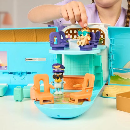 BLUEY - 3 in 1 Transformerend Vliegtuig Speelset - Incl. Bluey en Bingo speelfiguren