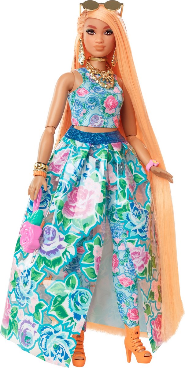Extra Fancy Barbiepop - Blond - Gebloemde set
