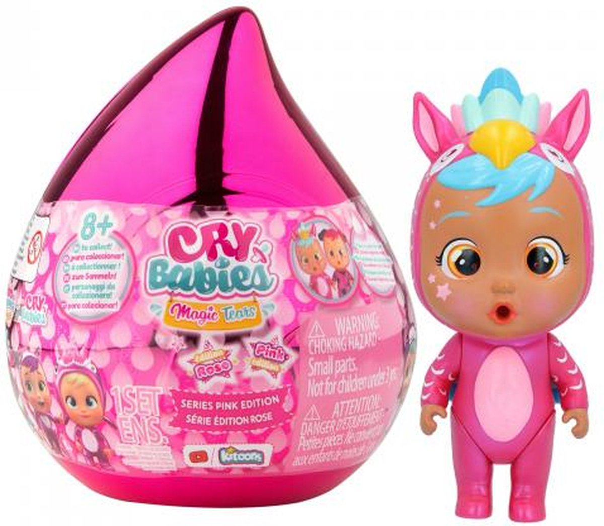 Imc Toys, Cry Babies Magic Tears Roze Editie met Mini Pop en Accessoires, Veelkleurig