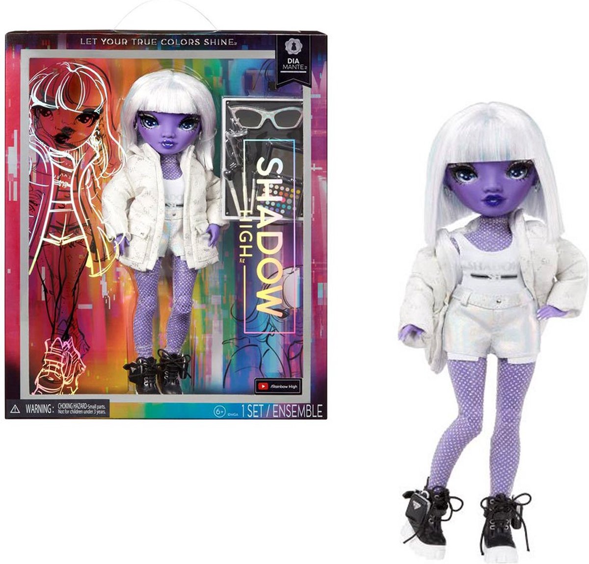 Rainbow High Shadow High S23 Fashion Doll - Dia Mante (Paars) - Modepop
