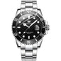 OLEVS Horloge voor mannen - Heren horloge - Roestvrij Staal – Zwart Zilver - met verstelbare pin -)